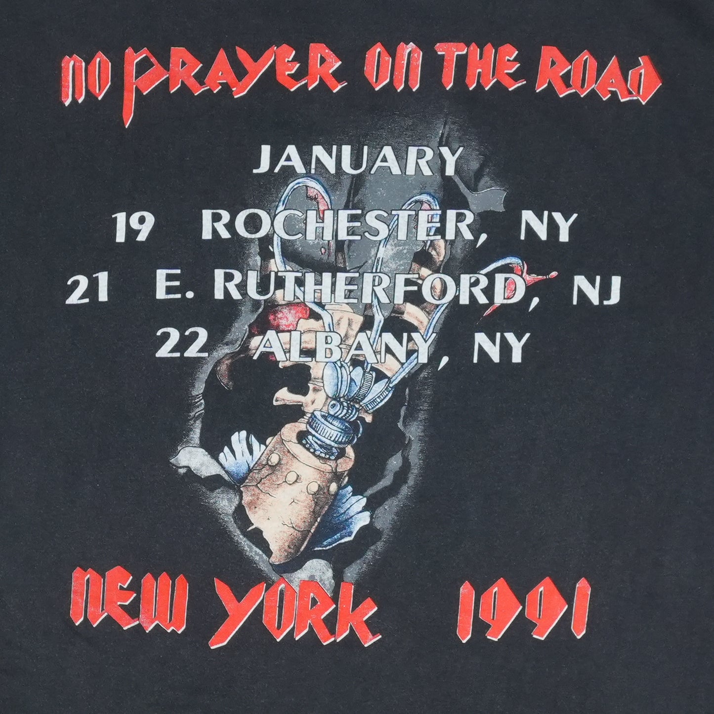 1990 Iron Maiden No Prayer For New York Shirt Detail