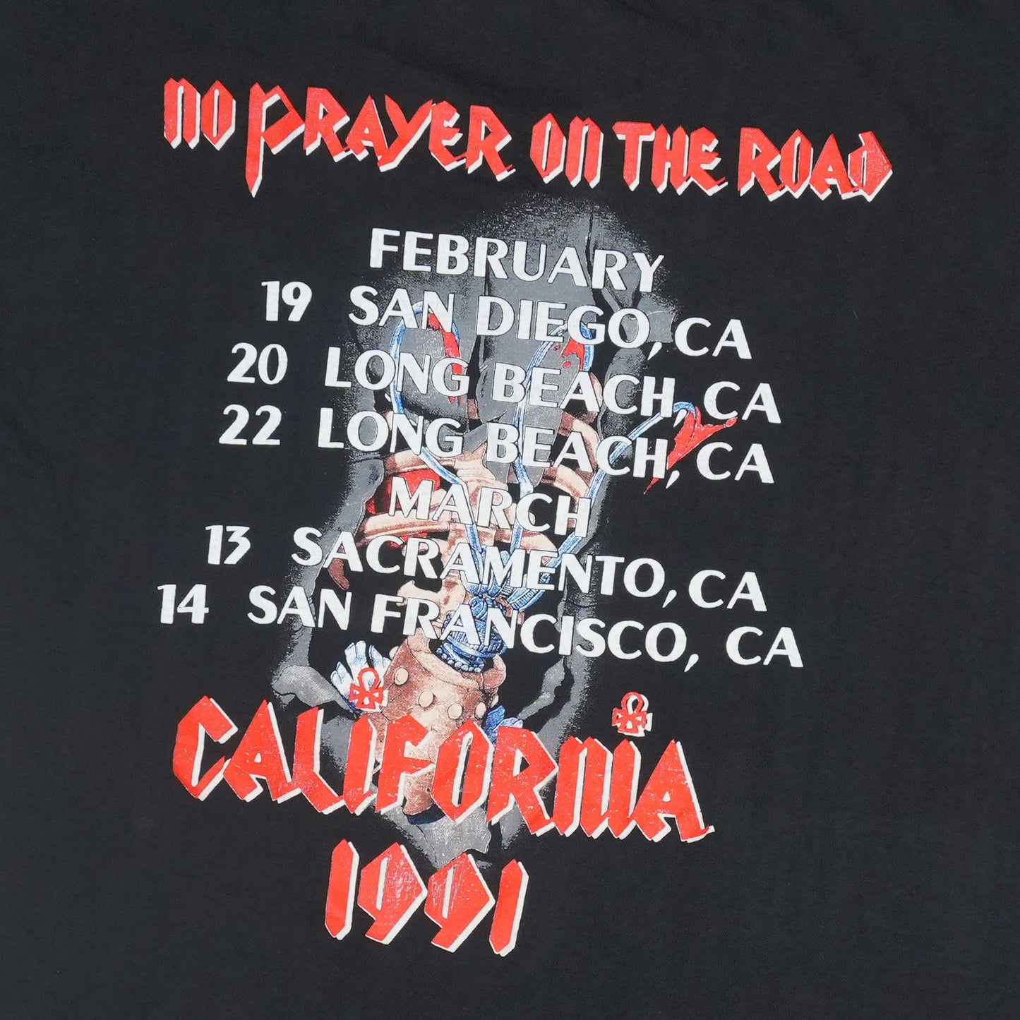 1990 Iron Maiden No Prayer For California Shirt Detail