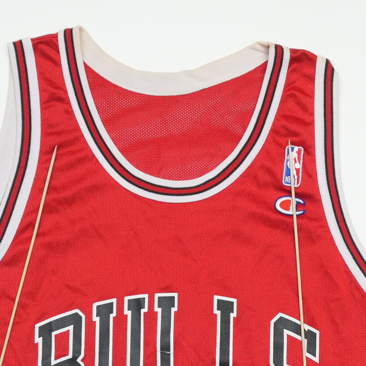 1990s Chicago Bulls Michael Jordan Champion Jersey Detail 3