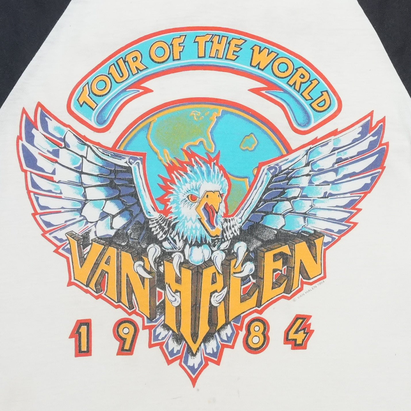 1984 Van Halen Tour of the World Jersey Shirt Detail 1