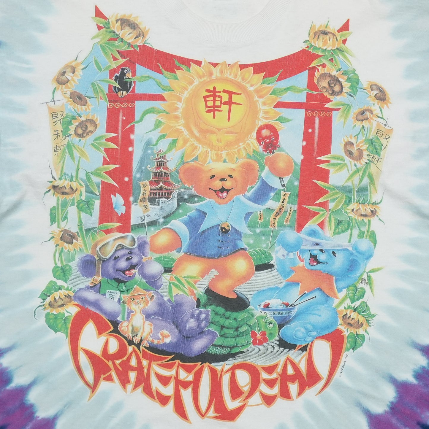 1997 Grateful Dead China Rider Tie Dye Shirt Detail 2