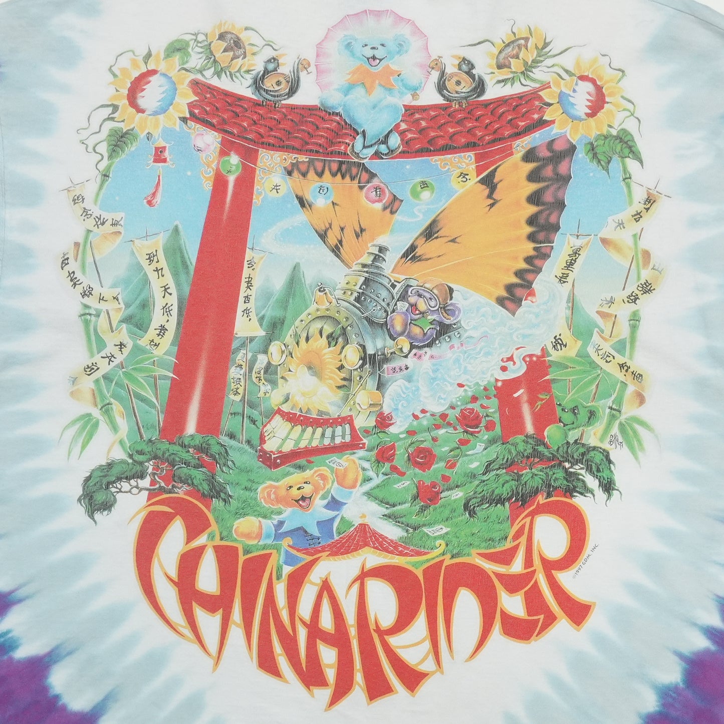 1997 Grateful Dead China Rider Tie Dye Shirt Detail 5