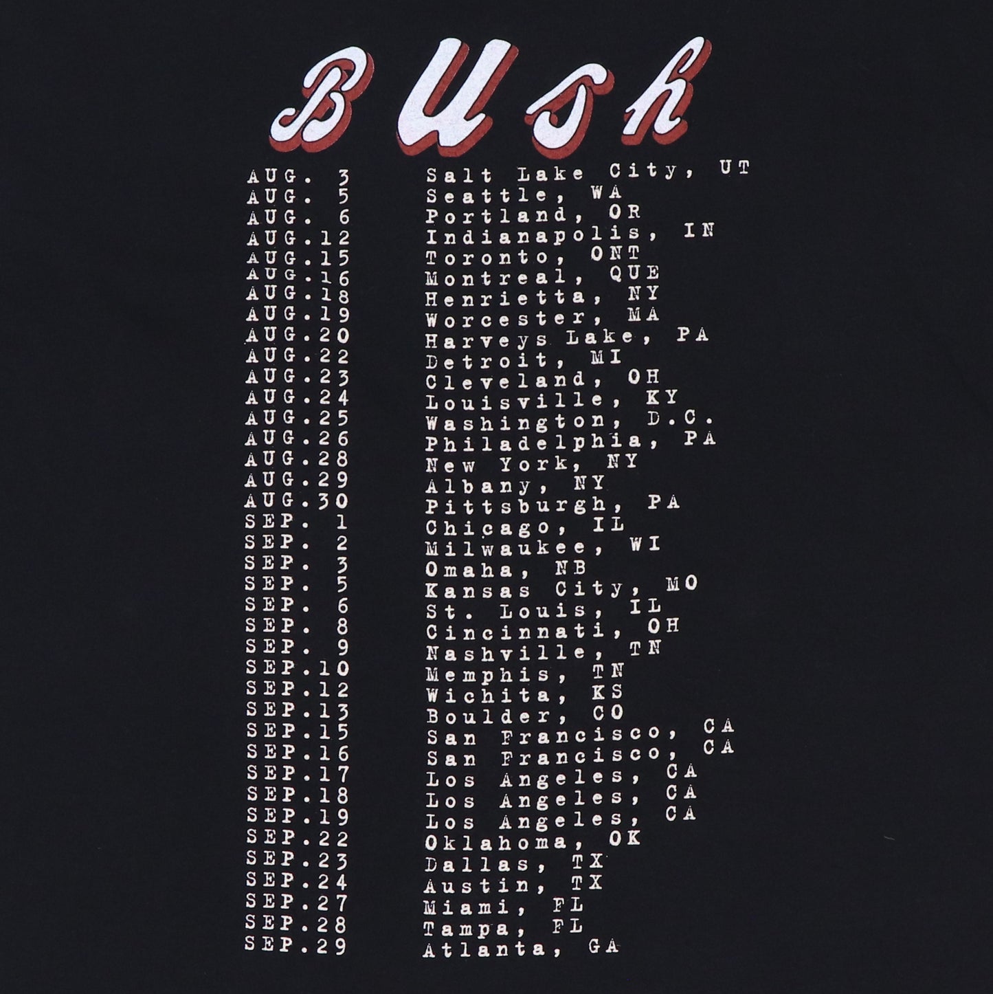 1995 Bush Sixteen Stone Tour Shirt