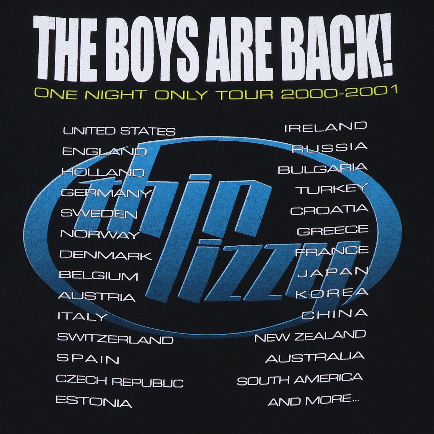 2000 Thin Lizzy One Night Only Tour Shirt