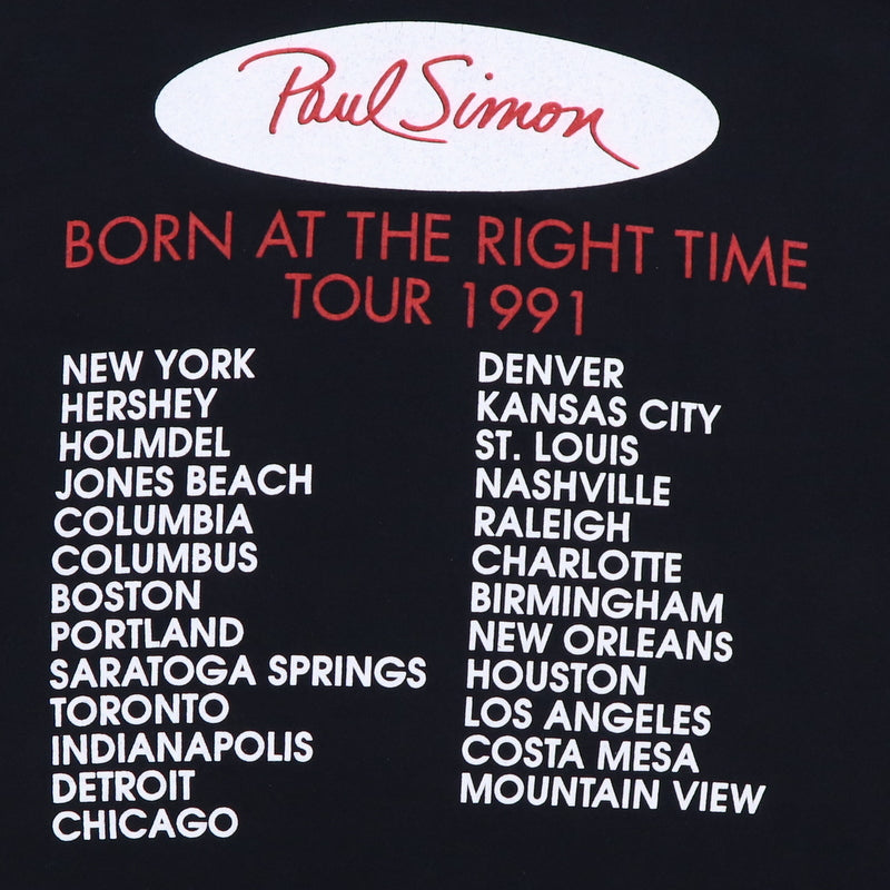 1991 Paul Simon Born At The Right Time Tour Shirt
