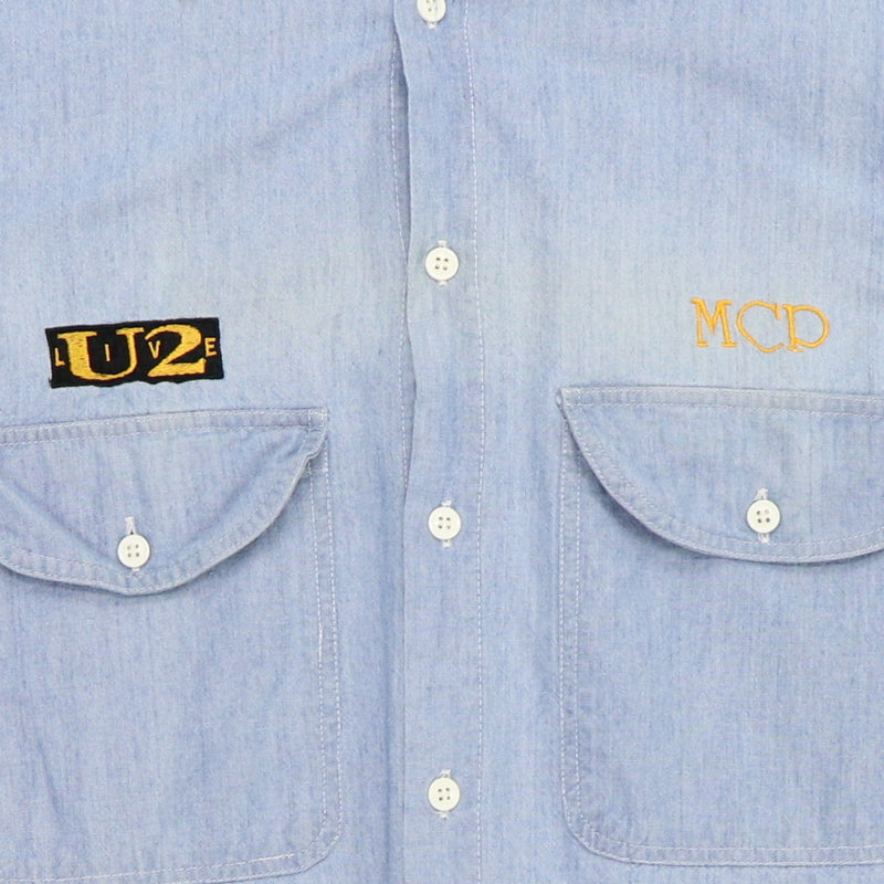 1990s U2 Live Denim Button Up Shirt