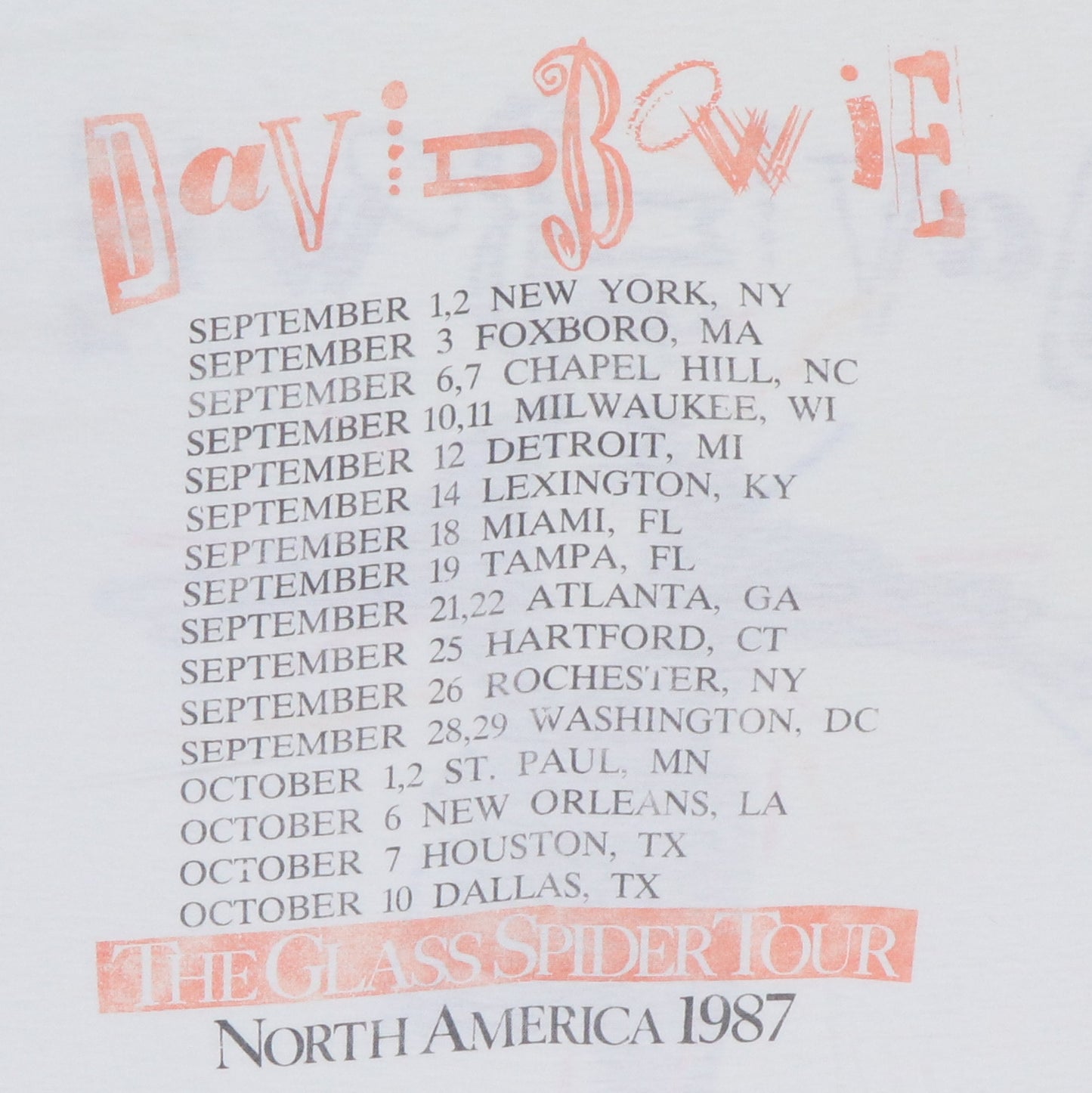 1987 David Bowie Glass Spider Tour Shirt