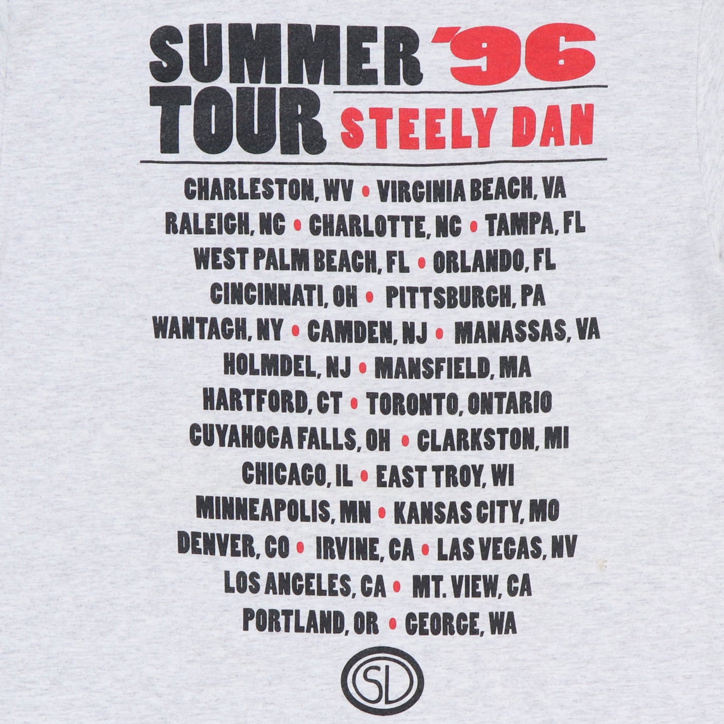 1996 Steely Dan Summer Tour Shirt