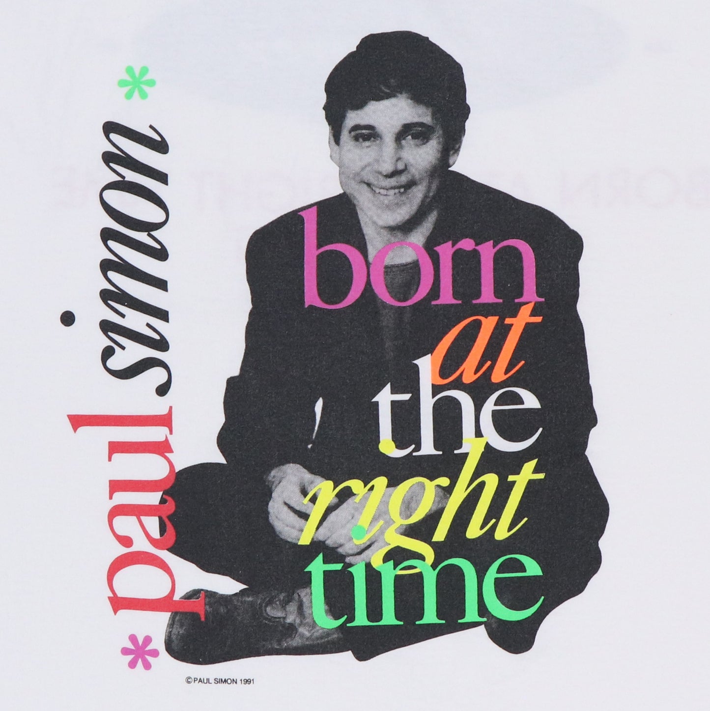 1991 Paul Simon Born At The Right Time Tour Shirt