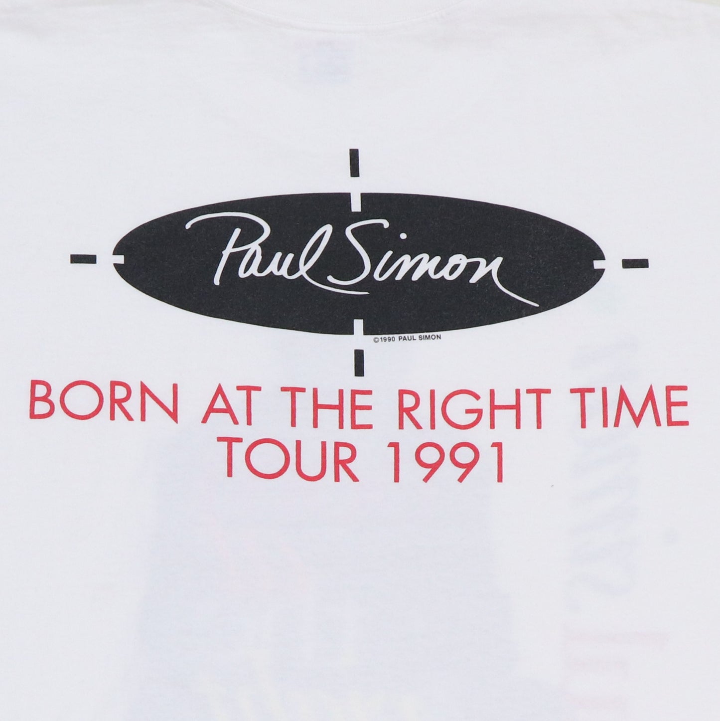 1991 Paul Simon Born At The Right Time Tour Shirt