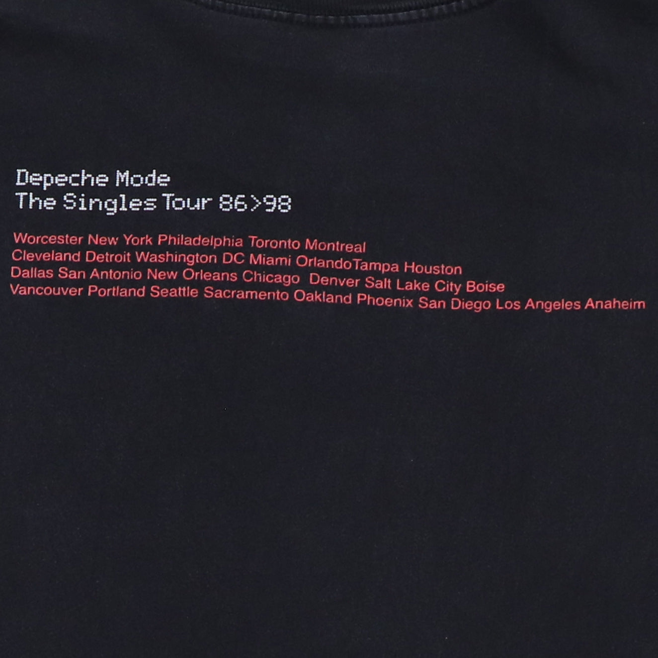 1996 Depeche Mode The Singles Tour Shirt