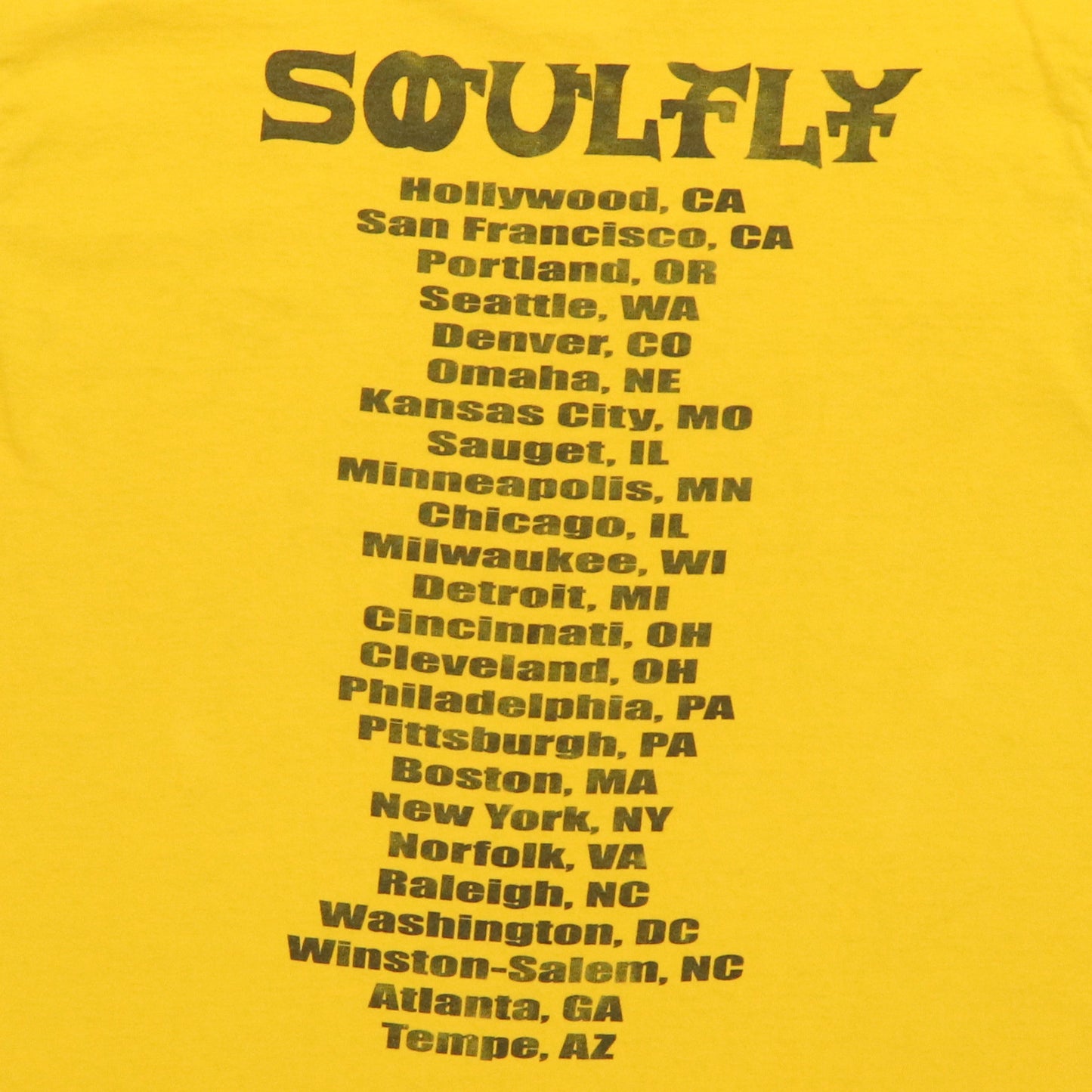 2000 Soulfly Lion Of Judah Tour Shirt