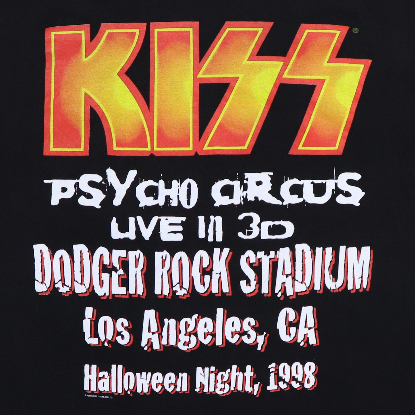 1998 Kiss Psycho Circus Los Angeles Dodgers Concert Shirt