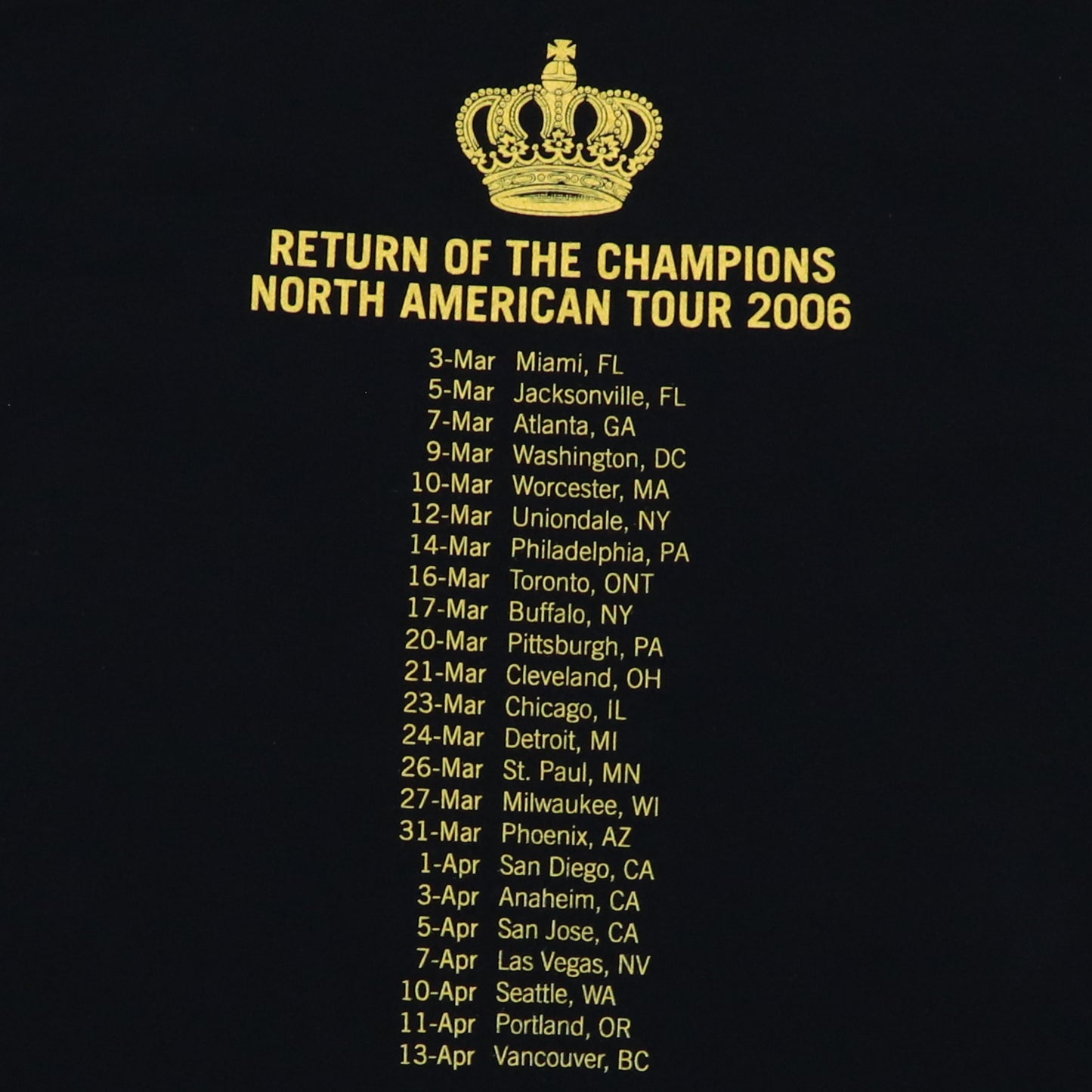 2006 Queen + Paul Rodgers Tour Shirt