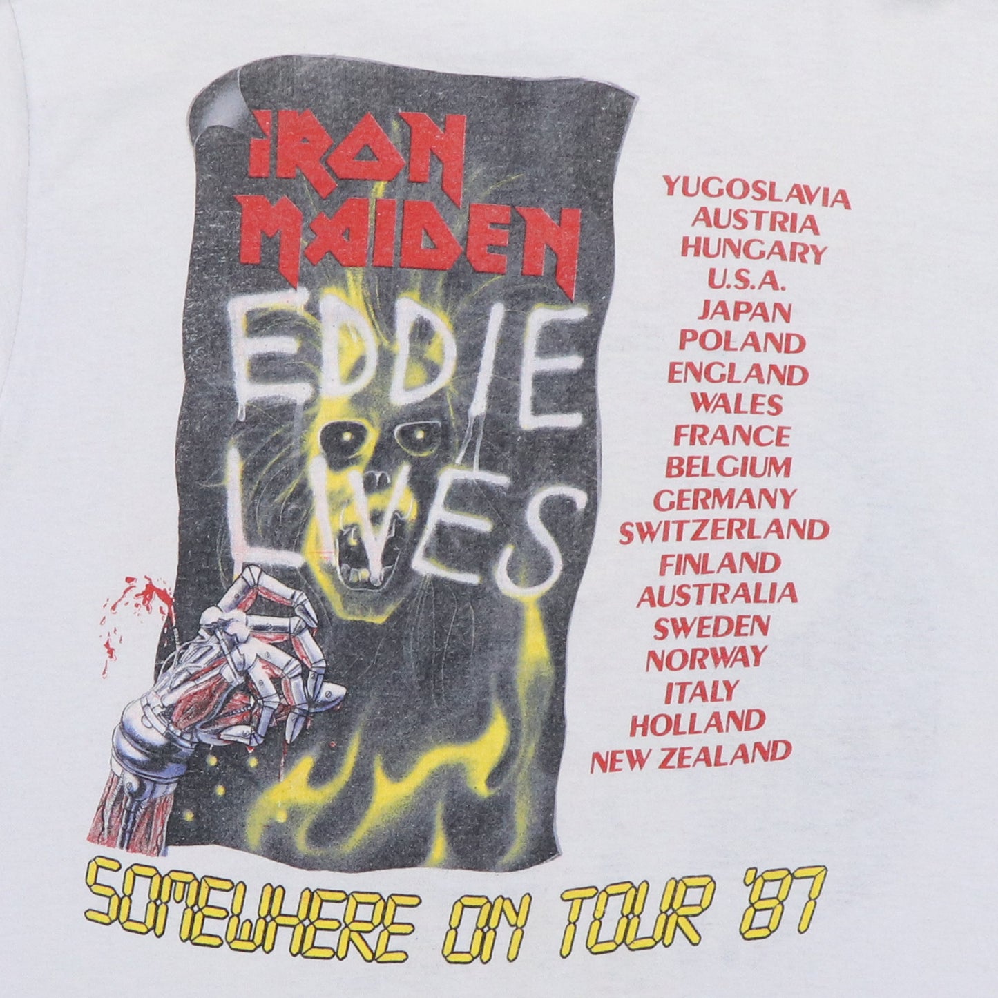 1987 Iron Maiden Somewhere On Tour Shirt