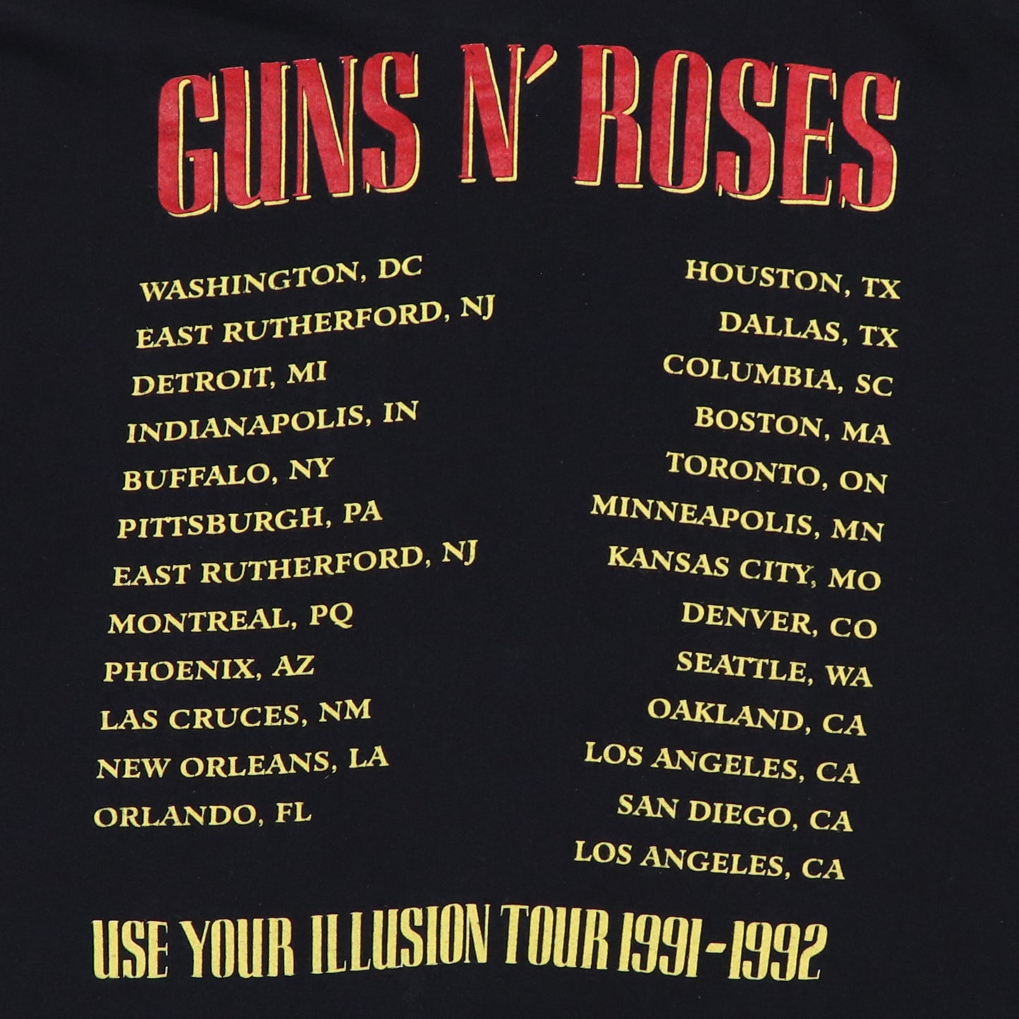 1992 Guns N Roses Bad Apple Use Your Illusion Tour Shirt