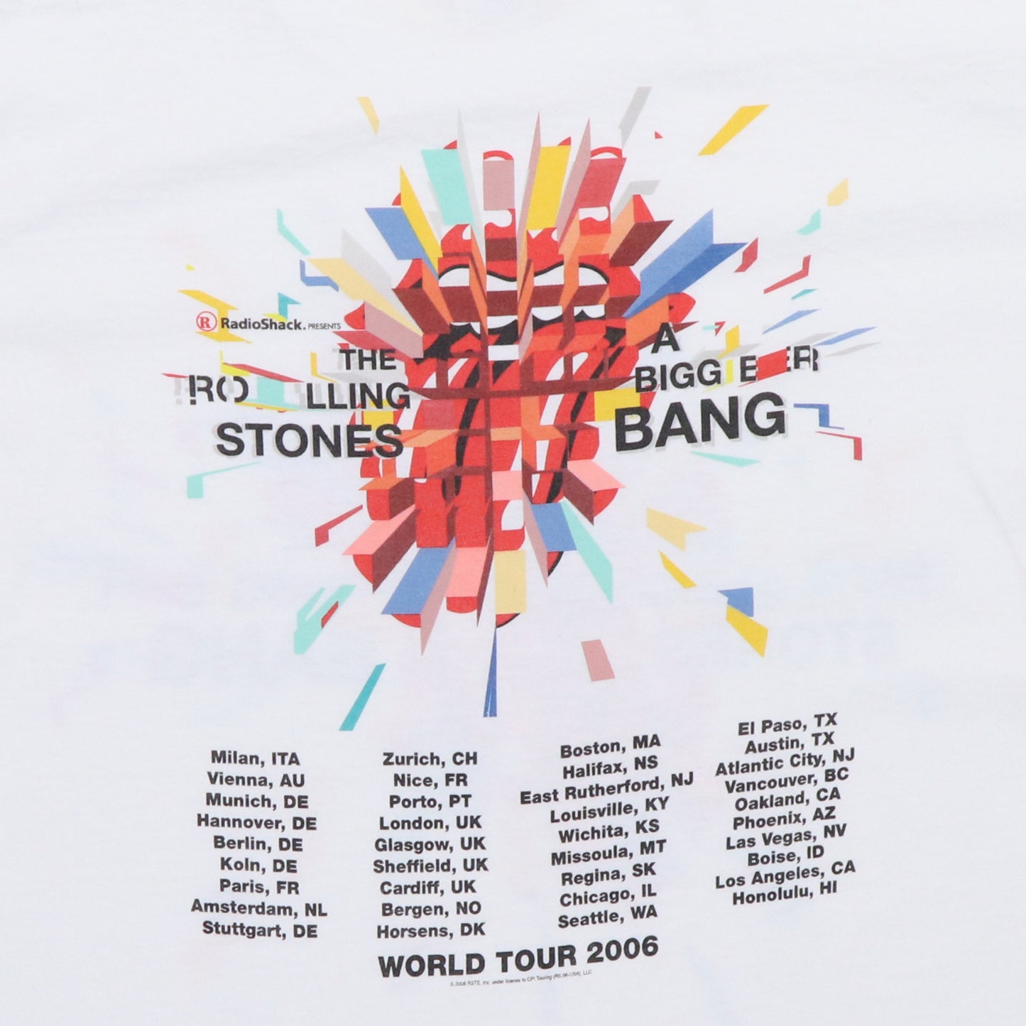 2006 Rolling Stones Bigger Bang Tour Shirt