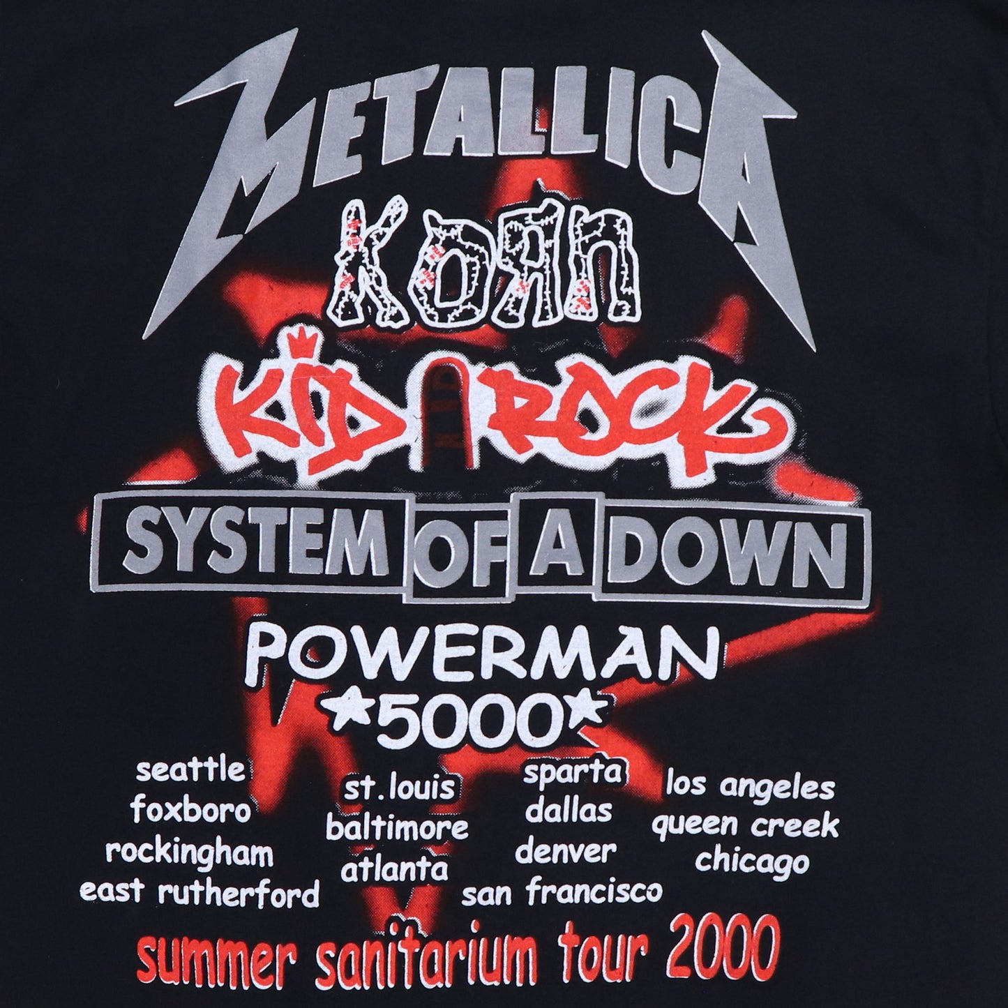 2000 Metallica Summer Sanitarium Tour Shirt