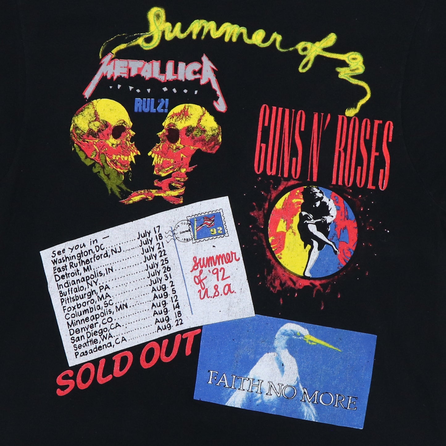1992 Guns N Roses Summer Of 92 Tour Shirt