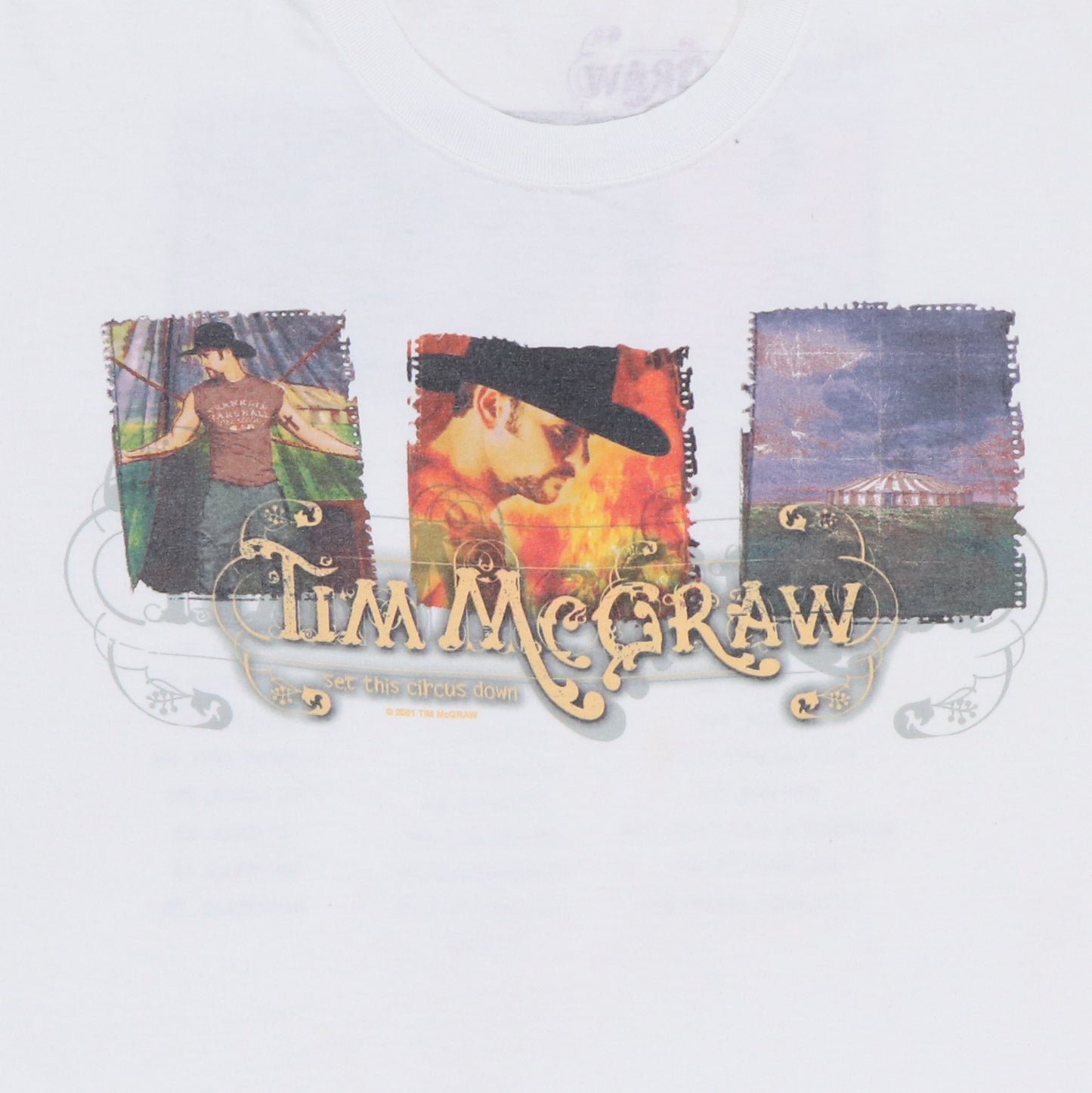 2001 Tim McGraw Set This Circus Down Tour Shirt