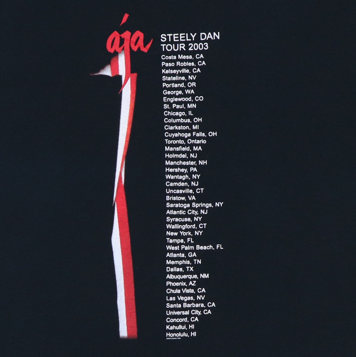 2003 Steely Dan Aja Tour Shirt