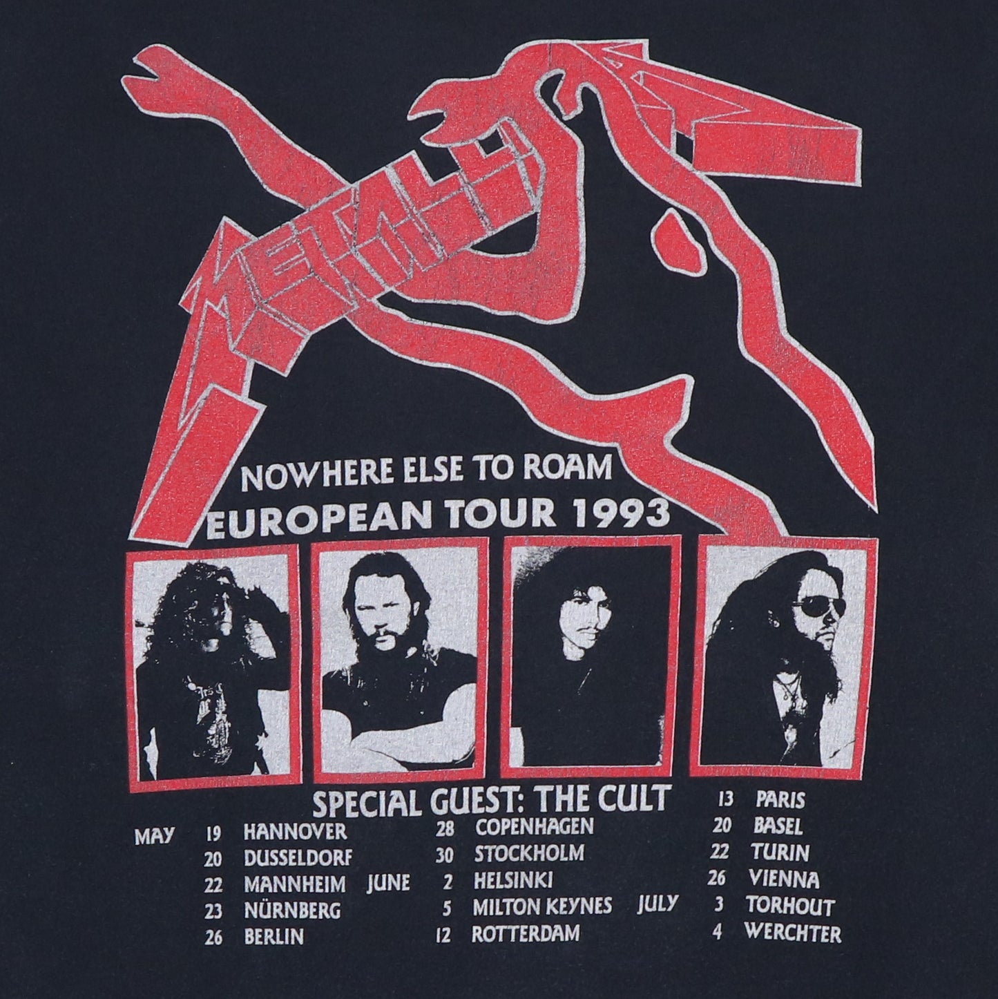 1993 Metallica Nowhere Else To Roam Tour shirt