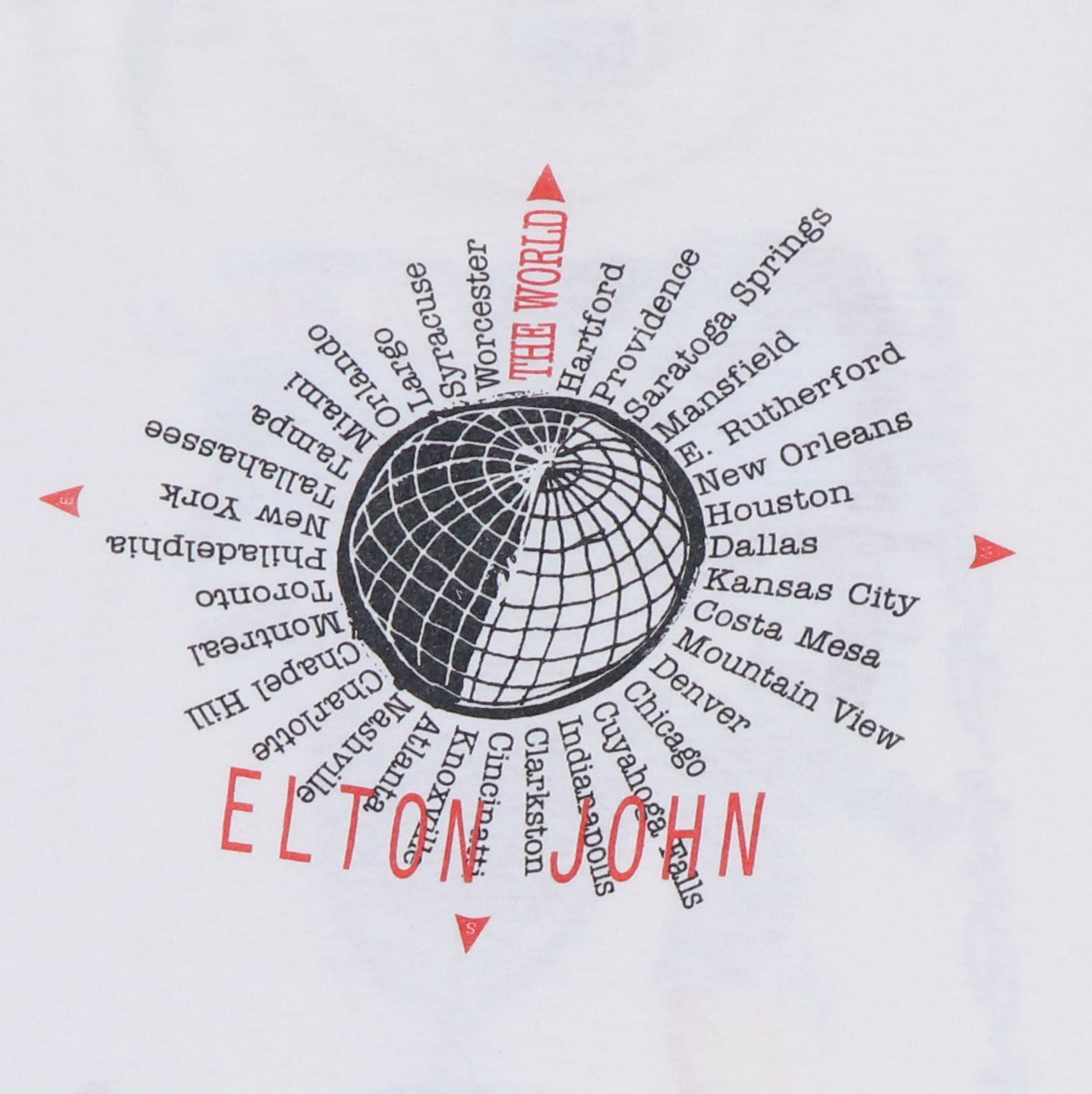 1989 Elton John The World Tour Shirt
