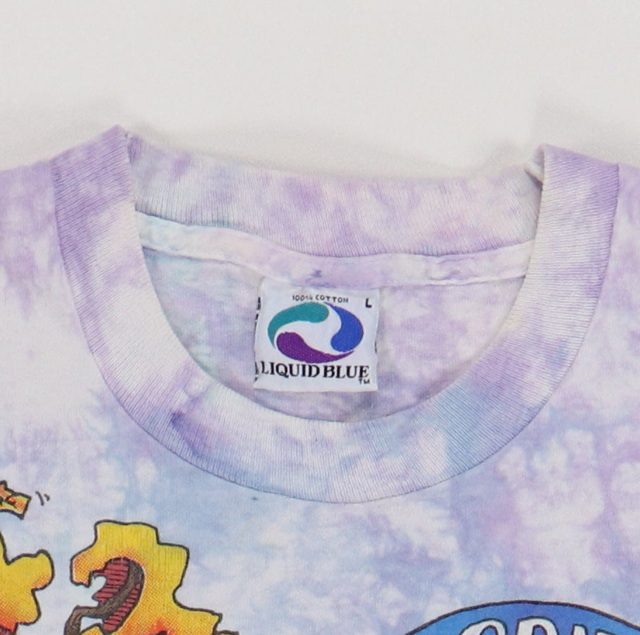 1993 Grateful Dead Rise And Fall Tour Liquid Blue Tie Dye Shirt
