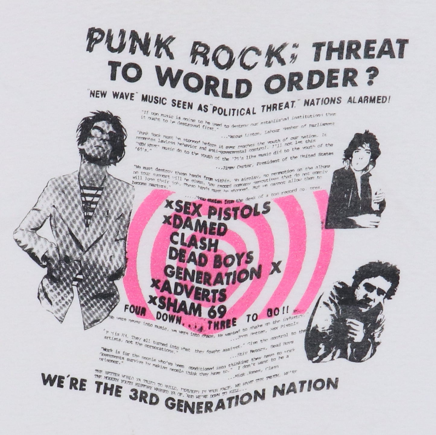 1970s Punk Rock Threat To World Order Shirt