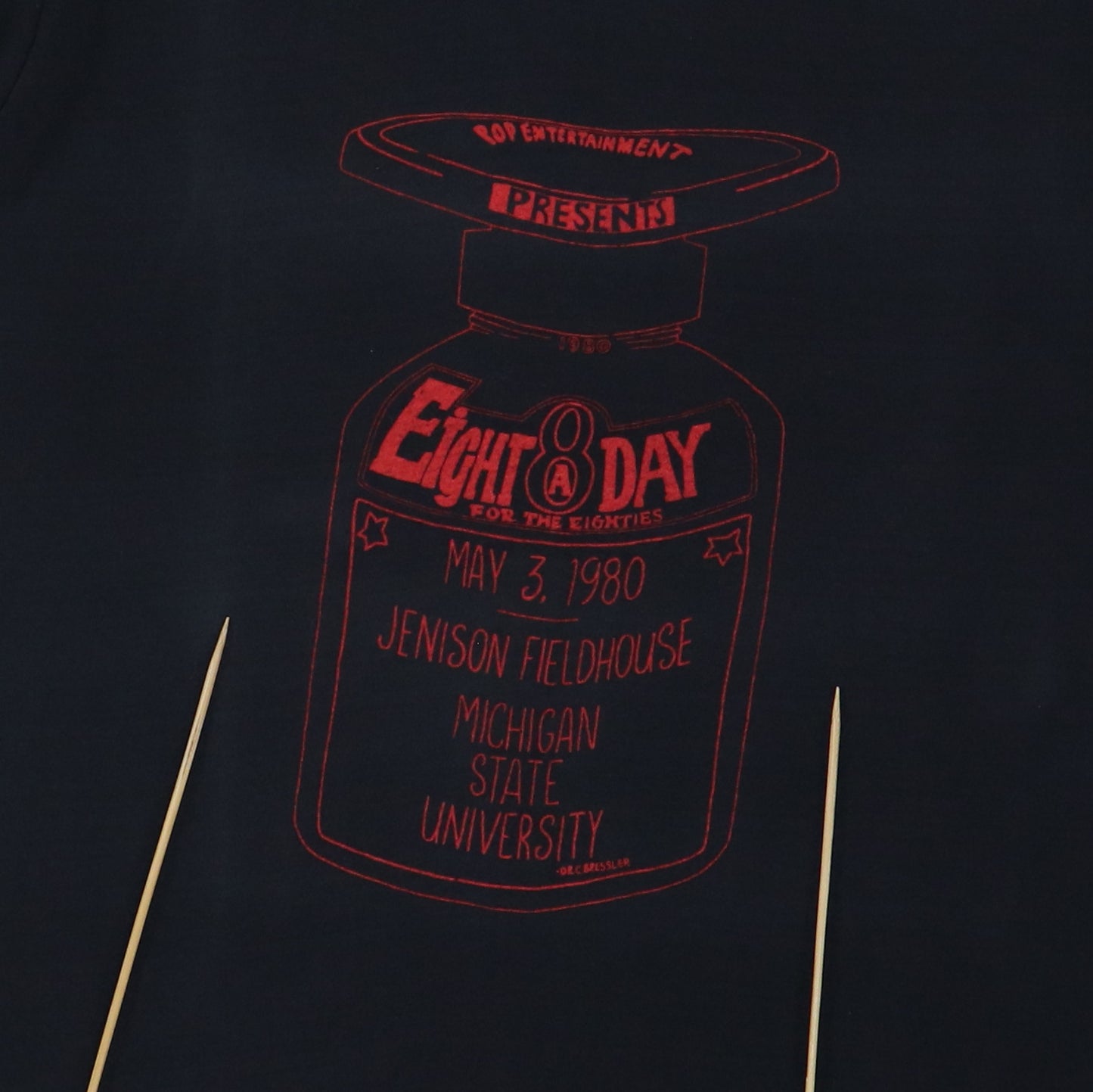 1980 Ramones Michigan State University Concert Shirt Detail