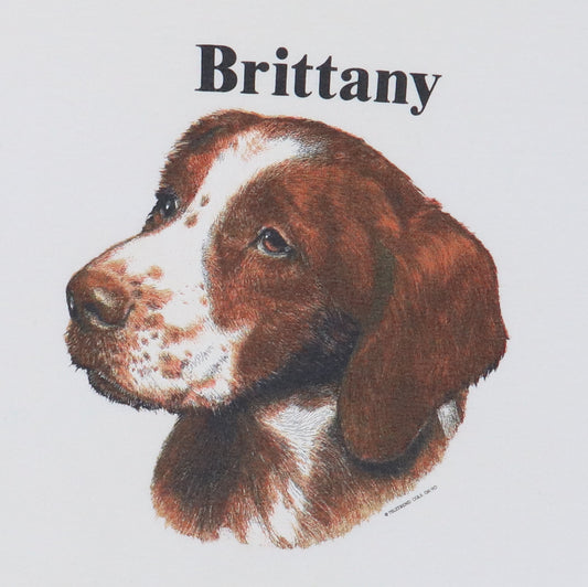 1990s Brittany Spaniel Dog Shirt Back