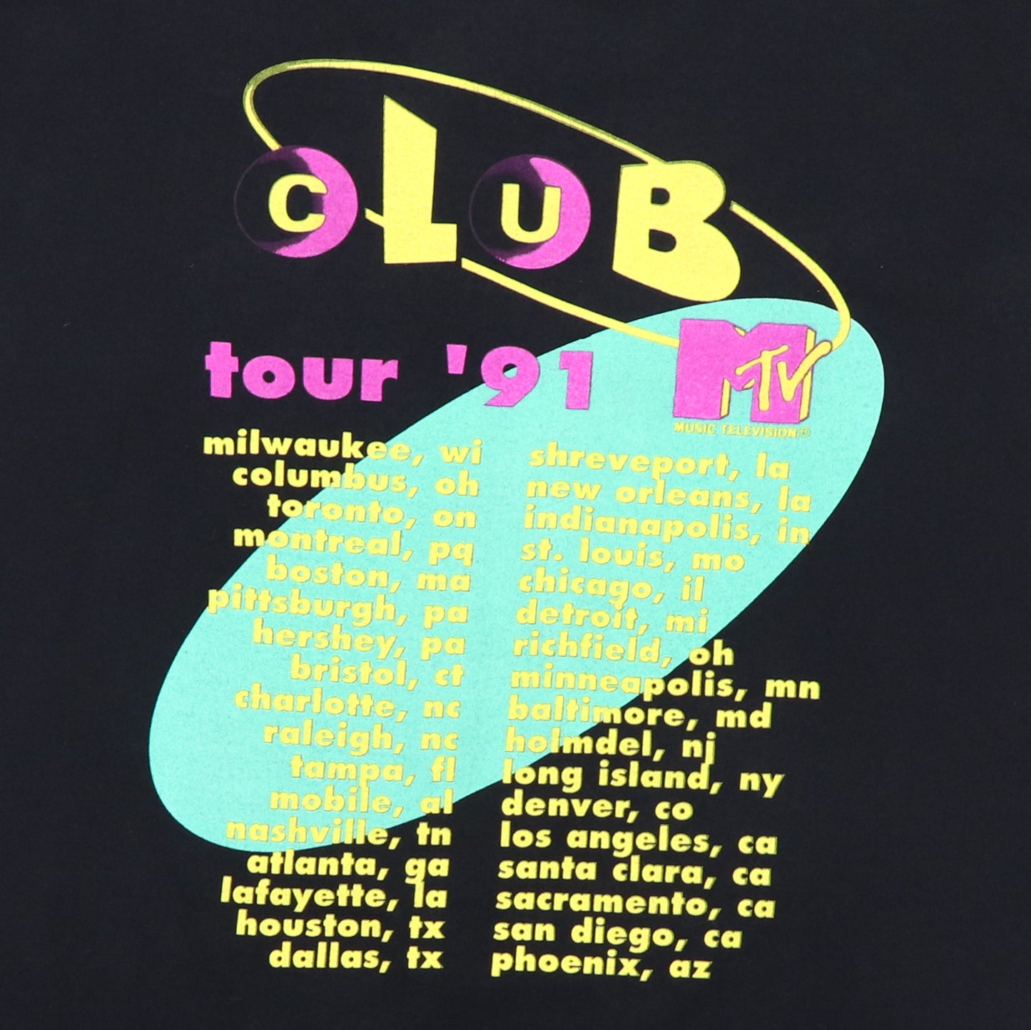 1991 Club MTV Tour Shirt