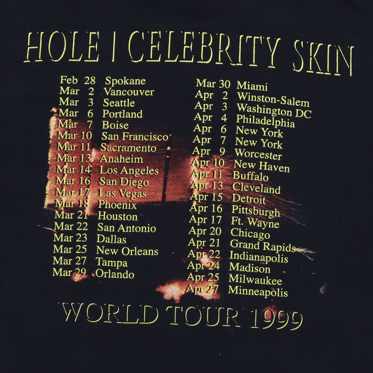 1999 Hole Celebrity Skin Tour Shirt
