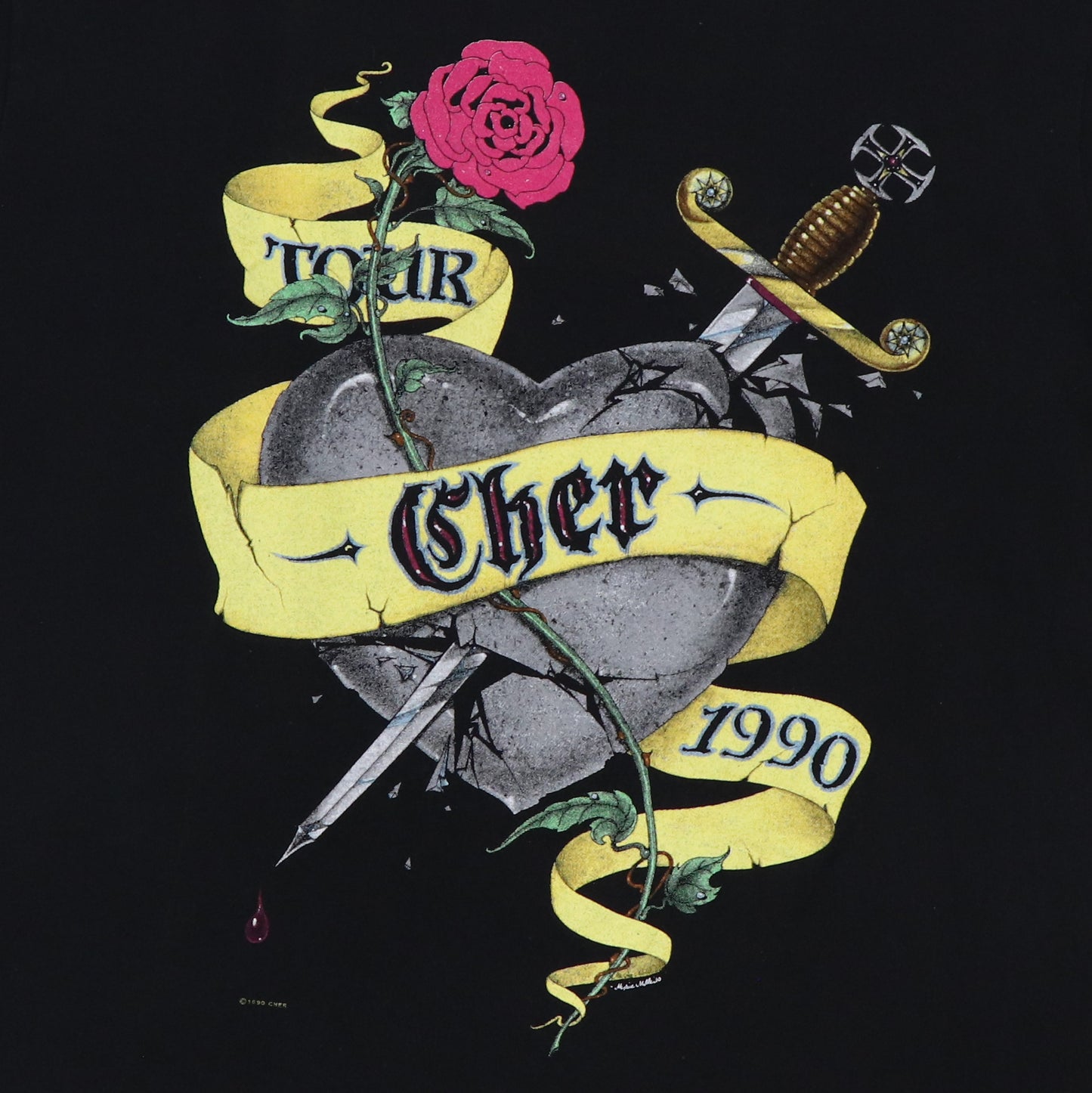 1990 Cher Heart Of Stone Tour Shirt