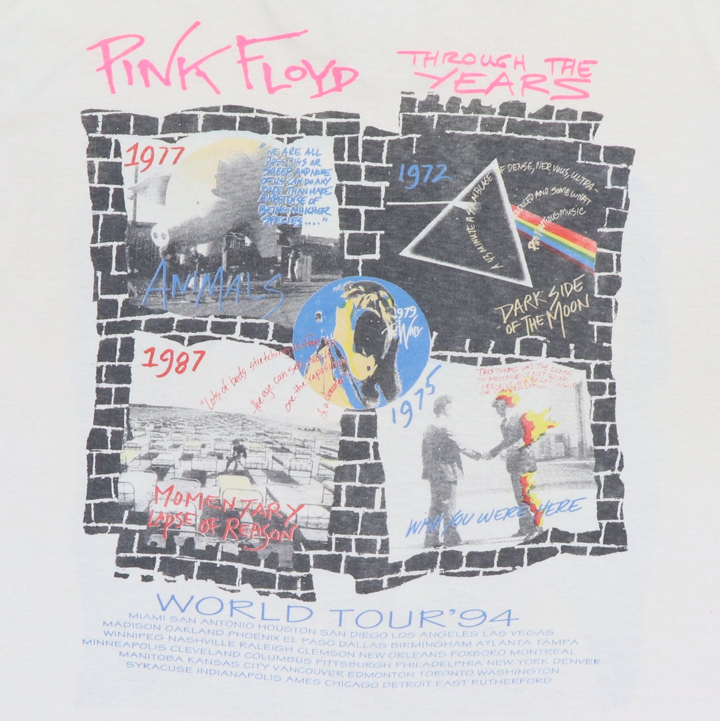1994 Pink Floyd Division Bell Tour Shirt