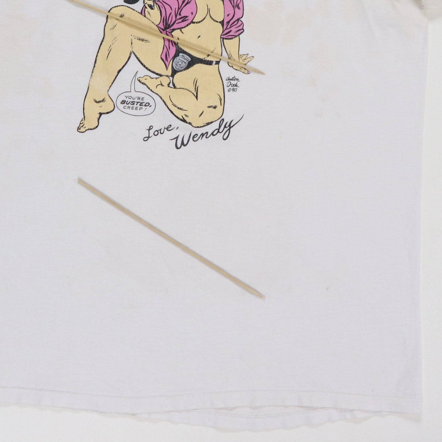 1990 Wendy Whitebread Undercover Slut Shirt Detail