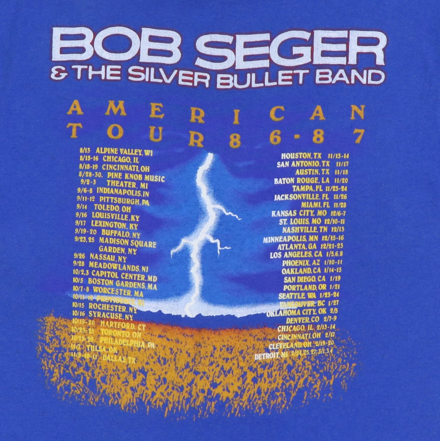 1986 Bob Seger Tour Shirt