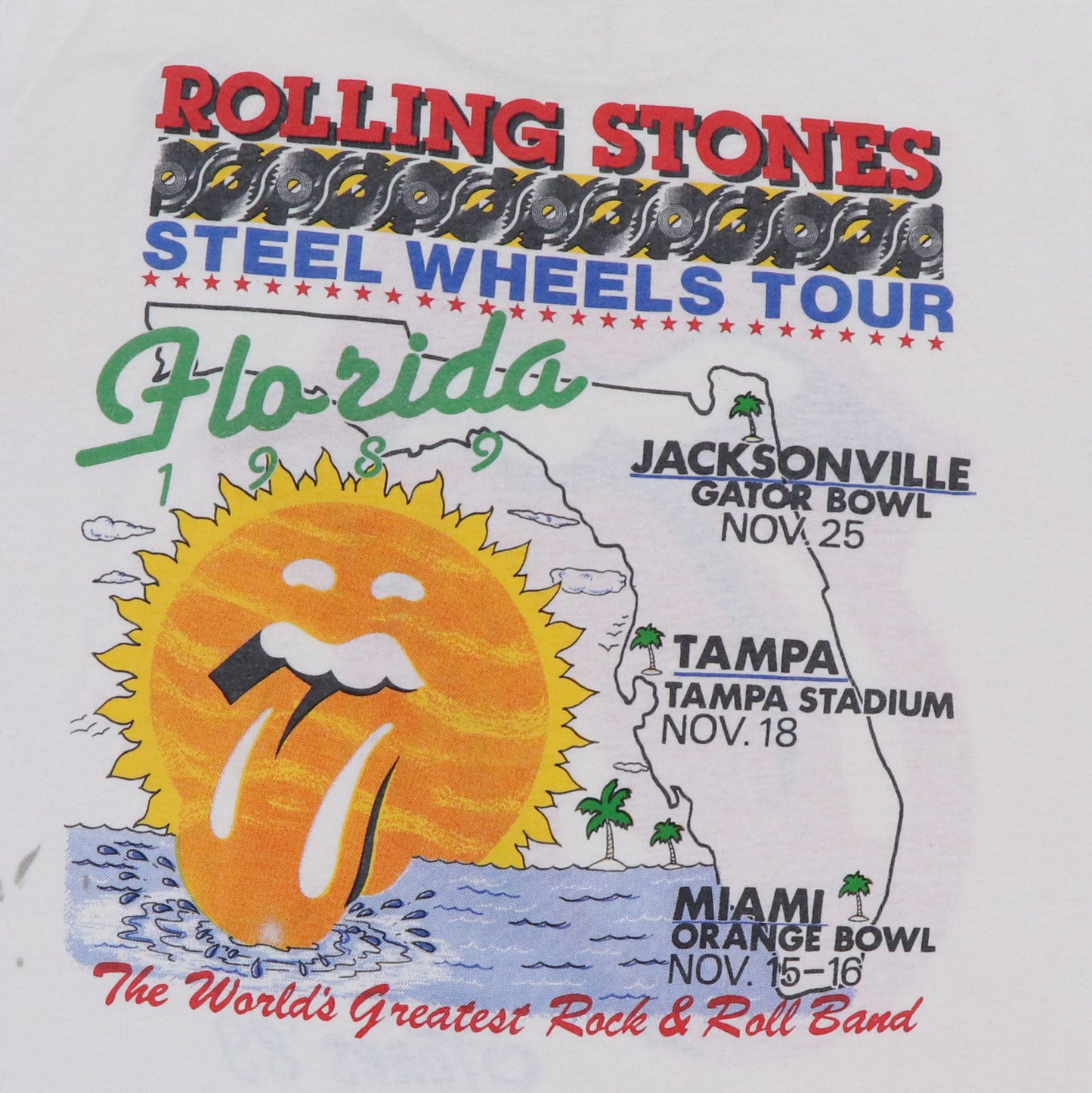 1989 Rolling Stones Steel Wheels Florida Tour Shirt