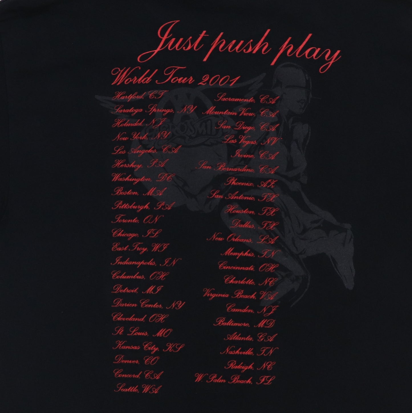 2001 Aerosmith Just Push Play Tour Shirt Detail