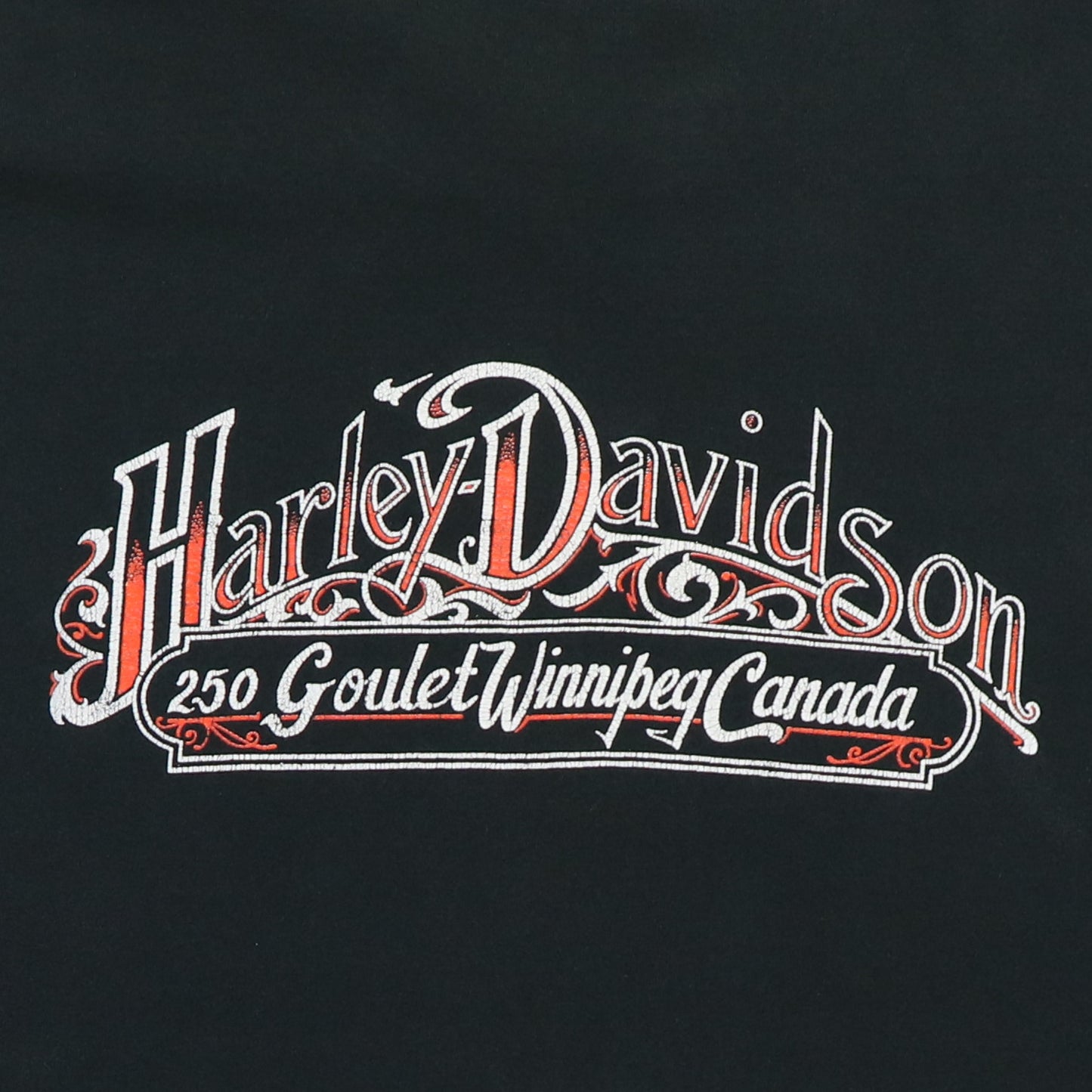 1990s Harley Davidson Winnipeg Canada Shirt Detail