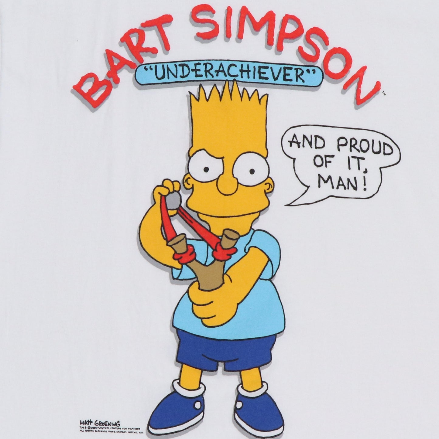 1989 The Simpsons Bart Simpson Underachiever Shirt