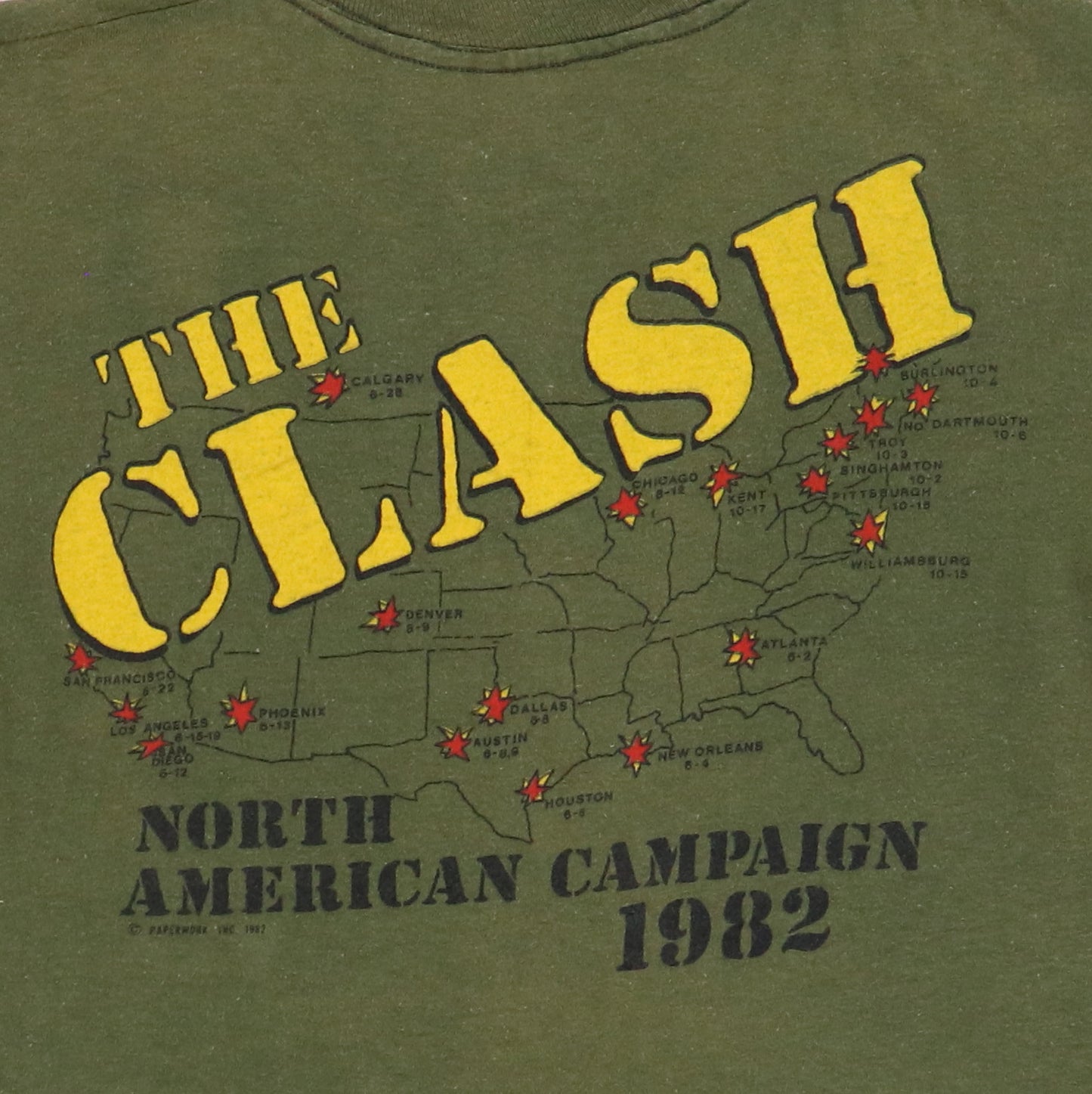 1982 The Clash Combat Rock Tour Shirt
