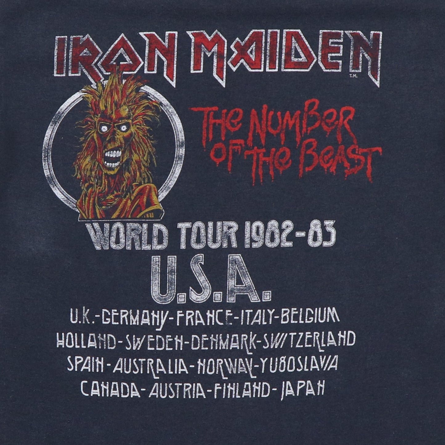 1982 Iron Maiden Number Of The Beast Tour Shirt