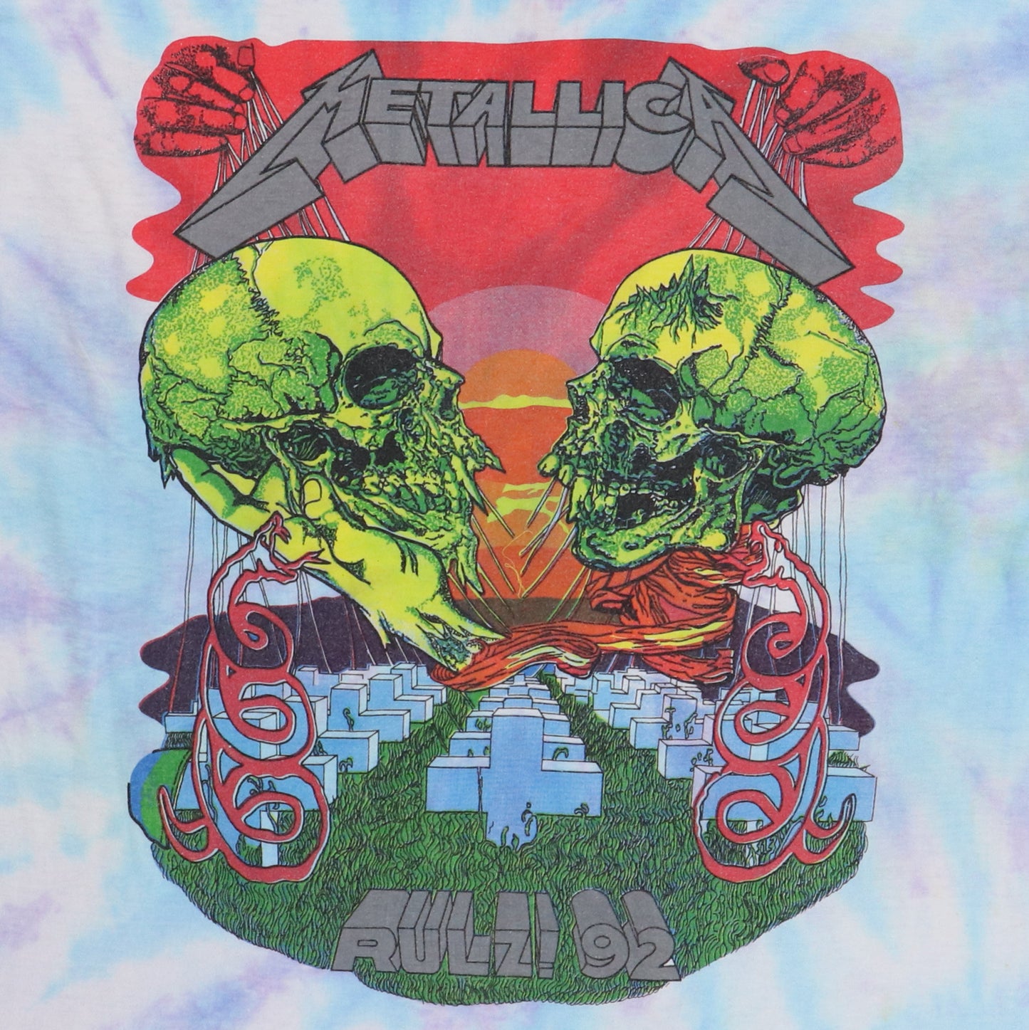 1992 Metallica Rulz Tour Tie Dye Shirt