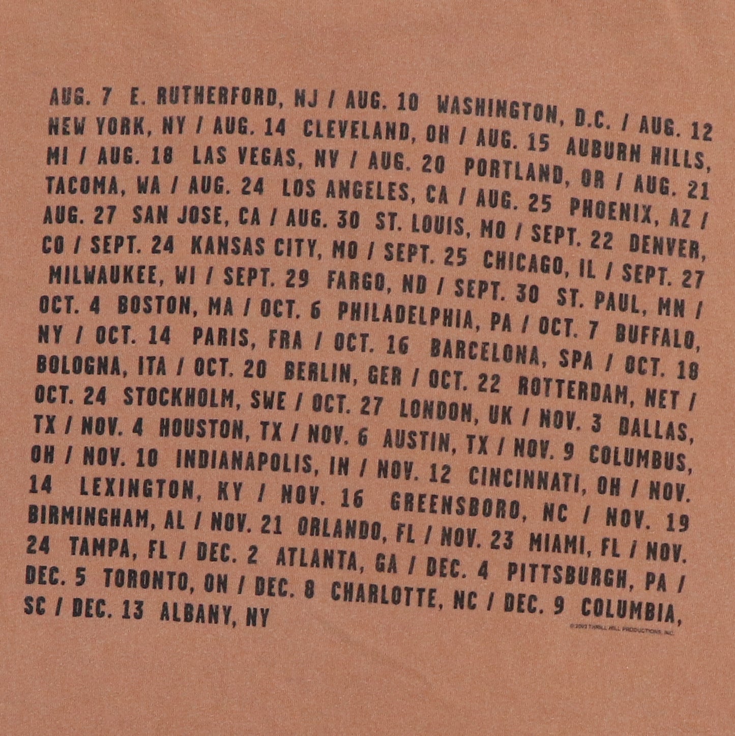 2002 Bruce Springsteen Rising Tour Shirt