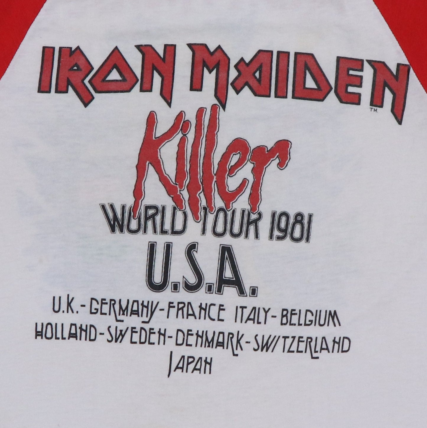 1981 Iron Maiden Killer Tour Jersey Shirt