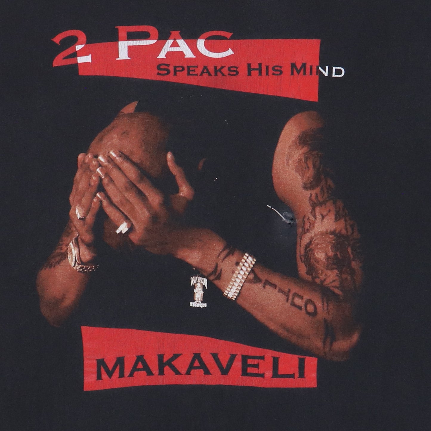1990s 2Pac Speaks His Mind Makaveli Shirt Detail