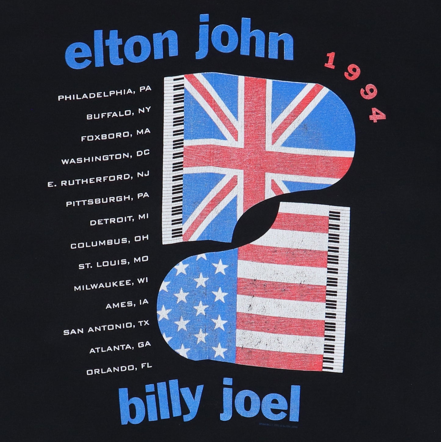 1994 Elton John Billy Joel Tour Shirt