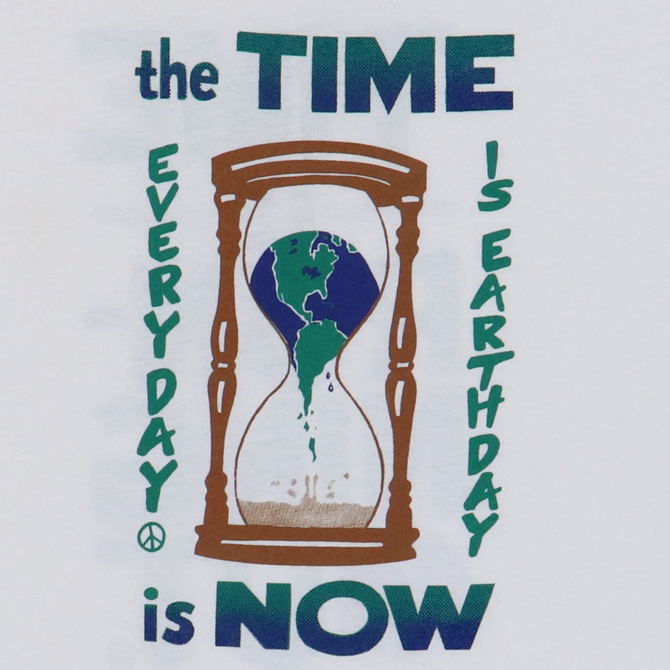 1990s Earthday The Time Is Now Shirt Detail
