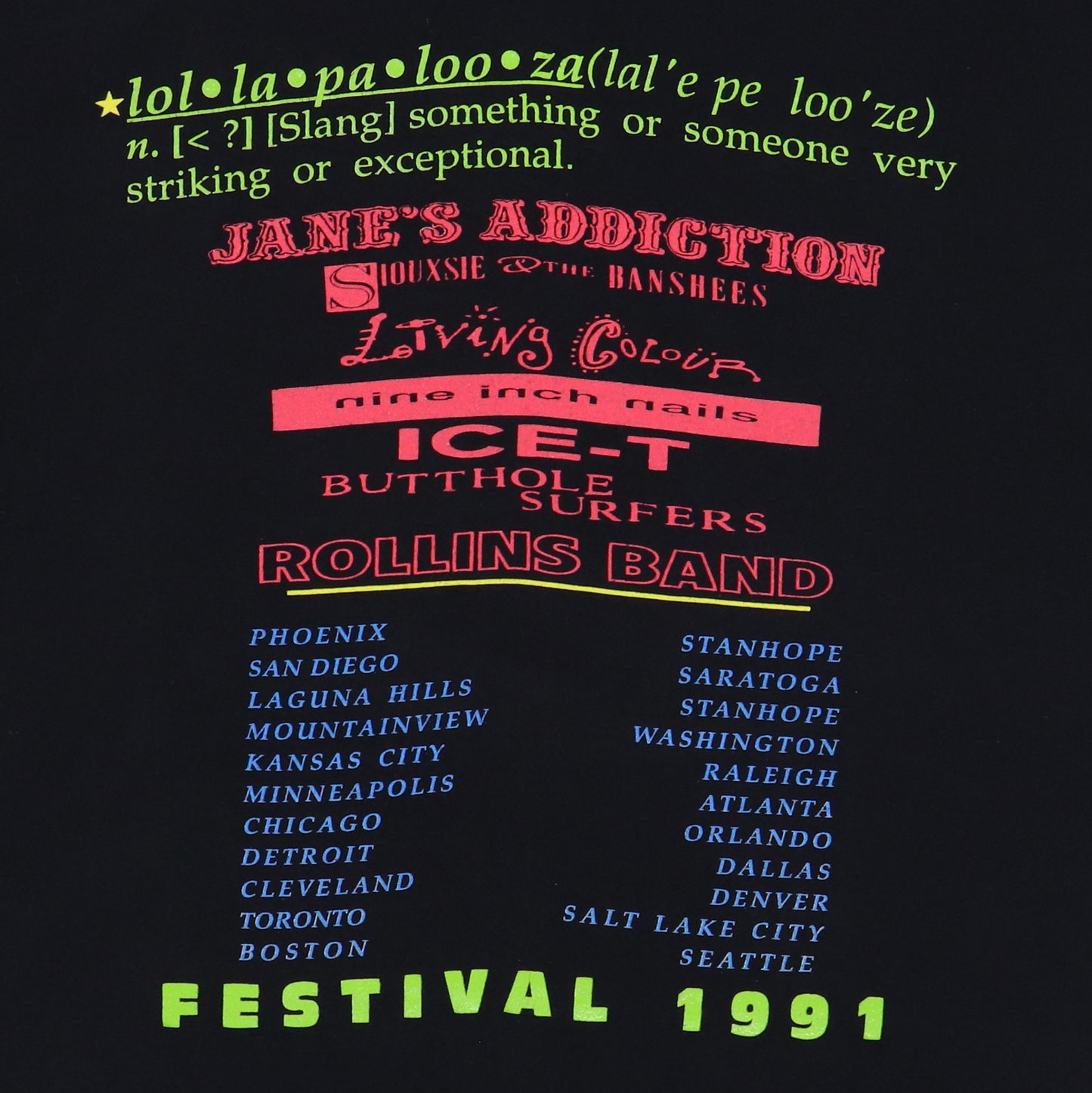 1991 Lollapalooza Tour Shirt